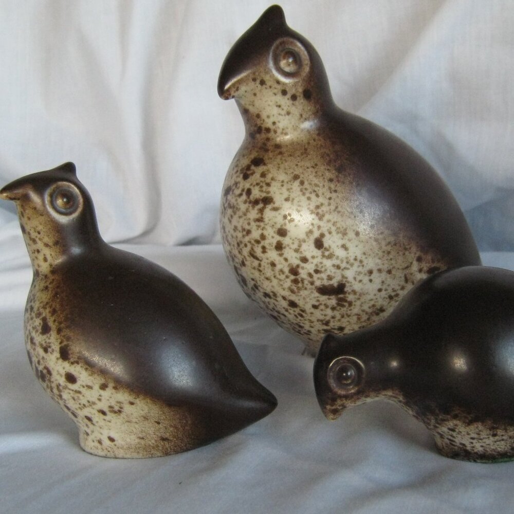 Howard Pierce California MCM Quail Family 3 Piece Set Mama & 2 Chicks- Vintage